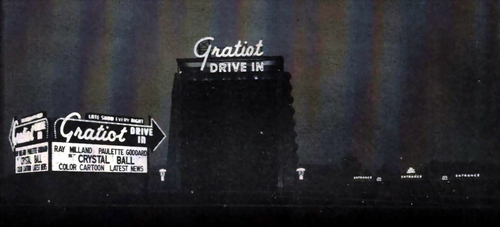 Gratiot Drive-In Theatre - At Night - Photo From Rg (newer photo)